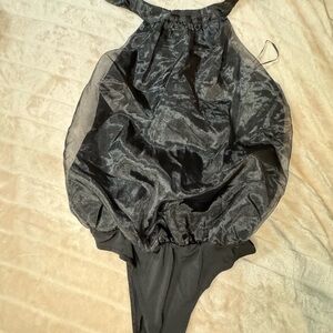 Thirty Thirty Elegant Black Halter Bodysuit Size Medium